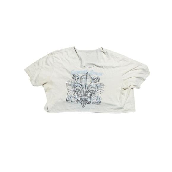 Seventh House Graphic Tee - Off-White Gothic Cropped Grunge Fit - Picture 1 of 5